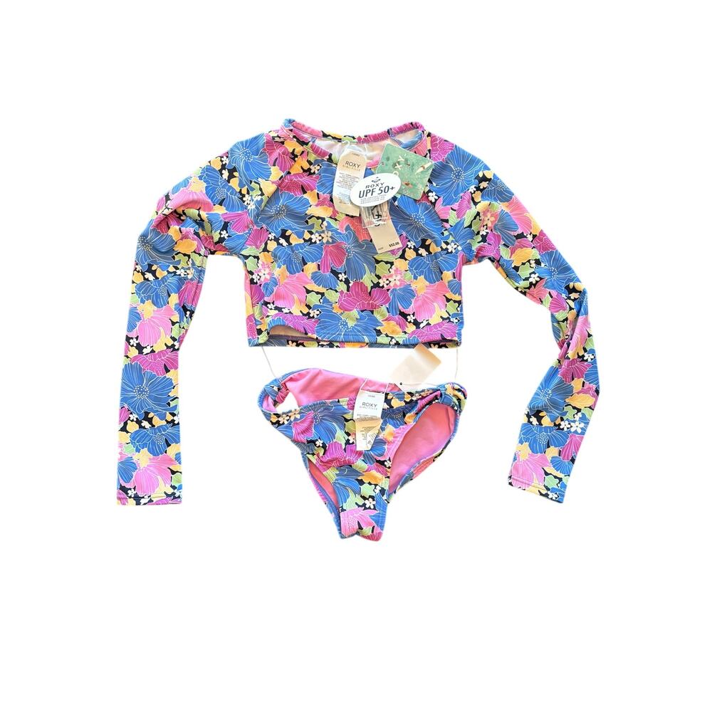 ROXY GIRL FLORAL TWO-PIECE SWIMWEAR SIZE 10 NWT